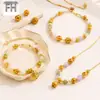 Cuentas espaciadoras de cobre chapadas en oro de 18 quilates con agujeros pasantes, accesorios para ensartar cuentas doradas, collar DIY tradicional hecho a mano, accesorios para colgante, pulsera