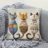 Funda de almohada de gato más vendida de TEMU transfronteriza para jugar con el teléfono móvil, funda de cojín decorativa para sofá del hogar ultra suave impresa digitalmente