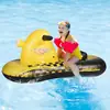 Brinquedos Infláveis Personalizados para Crianças Pvc Moto Aquática Desenho Animado Moto Boia Flutuante Produtos para Reboque Grande Flutuabilidade