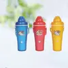 Verão desenho animado infantil flip strap chaleira copo de palha portátil tampa plana PP fibra de bambu 390/340/250ml