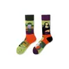 Calcetines de Moda Originales Asimétricos Estilo AB para Mujer Calcetines de Algodón de Verano Zhejiang Arte de Dibujos Animados Personalizado Calcetines de Algodón de Tubo Medio para Hombres y Mujeres