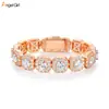 Pulseira Cuban Rock Candy com Fivela Dobrável Zircônia Incrustada em Cobre 12mm Design de Luxo Acessível para Homens Tendência Custard Factory Atacado