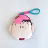 Nuevo Peluche Original Shin-Chan Q Lindo Llavero de Cabeza Grande Bolsa de Almacenamiento Mochila Colgante para Coche Shin-Chan Aida