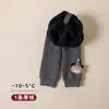 Pantalones de una pieza para niñas con entrepierna abierta, forro polar, engrosados, para otoño e invierno, leggings de algodón para bebé, rayas verticales, dibujos animados, de nueve puntos, engrosados