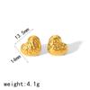 Aretes europeos y americanos con textura plisada ins amor acero titanio moda no se desvanecen oro 18k con forma de corazón aretes de acero inoxidable aretes