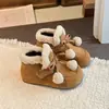 Zapatos peludos casuales versátiles para mujer, calzado para exteriores, nuevo para Otoño/Invierno 2026, suela suave antideslizante, estilo francés, zapatos de algodón engrosados con felpa