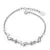Pulseira Amor de Golfinho Moda Feminina Pequeno Fresco Diamante Branco Peixe Pequeno Pulseira Verão Simples Ametista Zircônia Joias