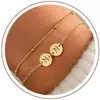 Transfronterizo europeo y americano, estilo de lujo ligero, pulsera de doble capa con combinación de alfabeto de 26 letras, diseño moderno y único, accesorio versátil para mujer