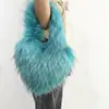 Bolso de Mano Pequeño de Piel Sintética de Mapache, Bolso de Piel Elegante de Gama Alta, Nuevo Modelo 2023 Bolso con Forma de Corazón, Bolso de Felpa Ecológico de Gama Alta