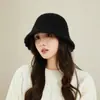 Nuevo Gorro de Punto para Mujer Otoño e Invierno, Moda Coreana Cálido Sombrero Cubeta, Circunferencia de Cabeza Grande, Sombrero Cubeta para Cara Pequeña, Gorro de Lana al por Mayor