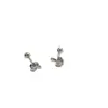 Aretes de Plata de Ley S925 Ou Ni Han con Incrustaciones de Diamante en Forma de Champiñón para Niñas, Diseño de Nicho Personalizado, Estilo Genial, Aretes para Agujero de Oreja/Perforación de Cartílago