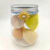 6 huevos de belleza súper suaves sin polvo, secos y húmedos, de doble uso, borlas para polvos, leche, té, botella, esponja cortada, mini gotas de agua, cojín de aire.