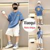 Roupas infantis Menino Terno esportivo de verão Estilo ocidental infantil Moda shorts de manga curta Conjunto de duas peças 2023 Moda infantil de verão