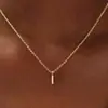 El Collar con Letra Más Vendido de Amazon con Diamantes, Exportación Personalizada Chapado en Cobre con Oro Real de 14K, Cadena para Clavícula, Regalo de Moda para Fiestas