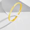 Pulseira Gelo Quebrado Moda Feminina Versátil Presente Ouro Quebrado Prata Quebrada Brilho Três Lados Abertura Pulseira Ajustável