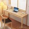Escritorio de madera maciza, escritorio de computadora de lujo ligero para oficina, escritorio de dormitorio con cajones, escritorio largo para oficina, escritorio para escribir en casa para estudiantes de secundaria