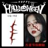 Calcomanía de Tatuaje de Halloween Simulación Facial Desechable Cicatriz Horror Hombres y Mujeres Puntada Maquillaje de Fiesta Cicatriz Atractiva