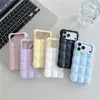 Capa de silicone nuvem 18pro em rosa e azul adequada para capa de telefone Apple 18, capa de nuvem 3D para iPhone 17/16