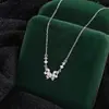 Collar de mariposa de ensueño de plata pura 999 para mujer, nueva cadena elegante para la clavícula estilo coreano, gargantilla con colgante de diseño nicho