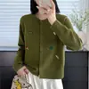 Cárdigan suéter de punto con bordado de piel de mapache para mujer, nuevo estilo otoño/invierno 2026, corte holgado, rejuvenecedor, top de punto para figuras petites