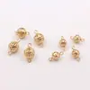 Pendientes Colgantes Clásicos de Cobre Puro de 8 mm Huecos con Exquisita Flor y Bola, Accesorios para Joyería DIY con Cuentas, Materiales para Pasadores y Adornos para el Cabello