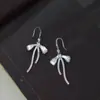 Qian Jin BalletAretes Largos con Borla y LazoPinzas de Mosquitero Sin Perforación Exquisitos Pendientes Accesorios para Orejas para Mujeres