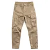Pantalones de trabajo para hombre, estilo coreano, corte recto, ajuste holgado, pantalones de trabajo casuales para trabajadores, pantalones de protección laboral simples de verano con múltiples bolsillos