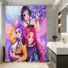 Cortina de ducha Temu Xiyin Tiktok Jit Dropshipping Polié Venta caliente transfronteriza Grupo de chicas Demon Slayer Impermeable y a prueba de moho Cortina de ducha