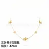 Colar Trevo de Quatro Folhas Van Cleef & Arpels CNC Versão Alta Madrepérola Branca Natural Banhado a Ouro 18K Real Prata Pura Colar de Dez Pétalas