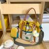 Bolsa Transversal Fofa para Mulheres 2025 Novo Estilo Coreano Bolsa Saco com Combinação de Cores para Meninas Grande Capacidade Bolsa de Ombro de Estudante Tendência