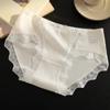 Ins Simple Fragrant Style ~ Roupa íntima feminina Classe A Algodão para bebês 5A Algodão antibacteriano Virilha Renda Envoltório Quadril Cuecas femininas