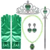 Disfraz de Princesa de Halloween Accesorios Regalo de Cumpleaños para Niños Corona de Gemas Varita Mágica Guantes Pendientes Collar