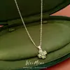 Collar de flor de circonita con gota de agua, cadena para clavícula de lujo discreto, fresco y dulce, versátil y elegante, venta al por mayor de joyería de alta gama