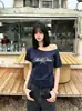 Ropa de Mujer para Verano 2026, Corte Holgado, Estilo Hot Girl, Camiseta de Manga Corta, Versátil de Manga Corta Estilo Americano con Diseño Estampado