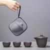 Juego de Té de Viaje de Arcilla Púrpura Taza de Preparación Rápida Portátil Juego de Tazas Tetera Simple Kung Fu Taza de Té Taza de Preparación Rápida Una Tetera Tres Tazas