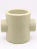 Conector de Cuatro Vías Reductor de PPR 63 50 a 40 32 25, Conector de Cuatro Vías de Diámetro Igual Engrosado, Unión de Tubería de Agua en Cruz