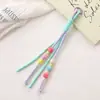 Encanto para Teléfono de Tela a Cuadros Versátil de Moda Cuerda Trenzada Serie Miu Encanto para Mochila de Cuerda de Nylon Trenzada Hecha a Mano para Mujeres