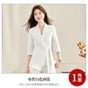 Traje Negro Profesional con Cordones y Mangas Medias para Mujer, Nuevo Estilo Primavera Diosa, Atuendo Profesional, Uniforme de Trabajo para Salón de Belleza y Joyería