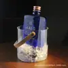 Cubo de Hielo para Vino Simple Cubo de Vidrio de Borosilicato para Vino con Barra de Mango Cubo de Hielo para Bebidas Espirituosas Vino de Hielo Barra de Comedor Club de Whisky Cubo de Hielo