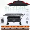 Carro de camping premium para picnics al aire libre con tablero de mesa, plegable y compacto, adecuado para uso en coche y montaje de puestos a gran escala