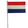 Bandera holandesa, bandera para ondear a mano, poliéster, impresión a doble cara, asta de plástico, venta directa de fábrica, se puede mostrar