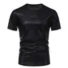 Camiseta de Manga Corta con Cuello Redondo y Textura Dorada Brillante para Fiesta/Escenario de Hombre Verano 2024 Camiseta para Hombre Transfronteriza