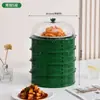 Capa Alimentar Doméstica Multifuncional com Múltiplas Camadas e Design Oco, Cesto Integrado para Drenagem e Tampa à Prova de Insetos para Sobras na Mesa de Jantar