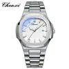 CHENXI Amanecer Reloj de Pulsera de Acero Transfronterizo Pareja Luminoso Impermeable Moda Calendario de Negocios Reloj de Cuarzo para Hombre y Mujer 8222