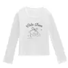 Camiseta Manga Longa Ombro Direito Estilo Coreano para Mulheres no Outono Nova Versátil Doce Sexy Estampa de Gato Efeito Emagrecedor Cintura Top Base