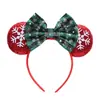 Diadema Navideña de Orejas de Ratón Mickey Mouse para Parque de Atracciones Fiesta Disfraz Accesorios para la Cabeza Navideños Diadema con Lazo