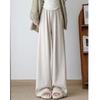 Pantalones de arroz glutinoso con cordón lateral para otoño e invierno que cubren la carne de mujeres embarazadas perezosas, pantalones de pierna ancha simples que combinan con todo, retro, pantalones largos para mujeres embarazadas