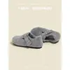 Sapatos casuais de lã tudo incluído para outono e inverno, sapatos casuais cinza quente de sola grossa, botas de neve femininas, sapatos de algodão, 2026