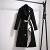 Casaco Trench Coat Casual Elegante Feminino Estilo Coreano de Comprimento Médio com Manga Longa Tendência Nova Primavera e Outono 2026 para Mulheres