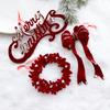 Nova decoração de Natal Cross Border vinho tinto Flocking Bow Elk Pendant Decoração de árvore de Natal Enfeite Pendant